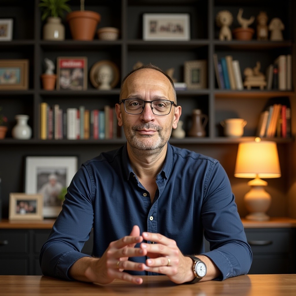 Brad Porchak at his desk in his home office